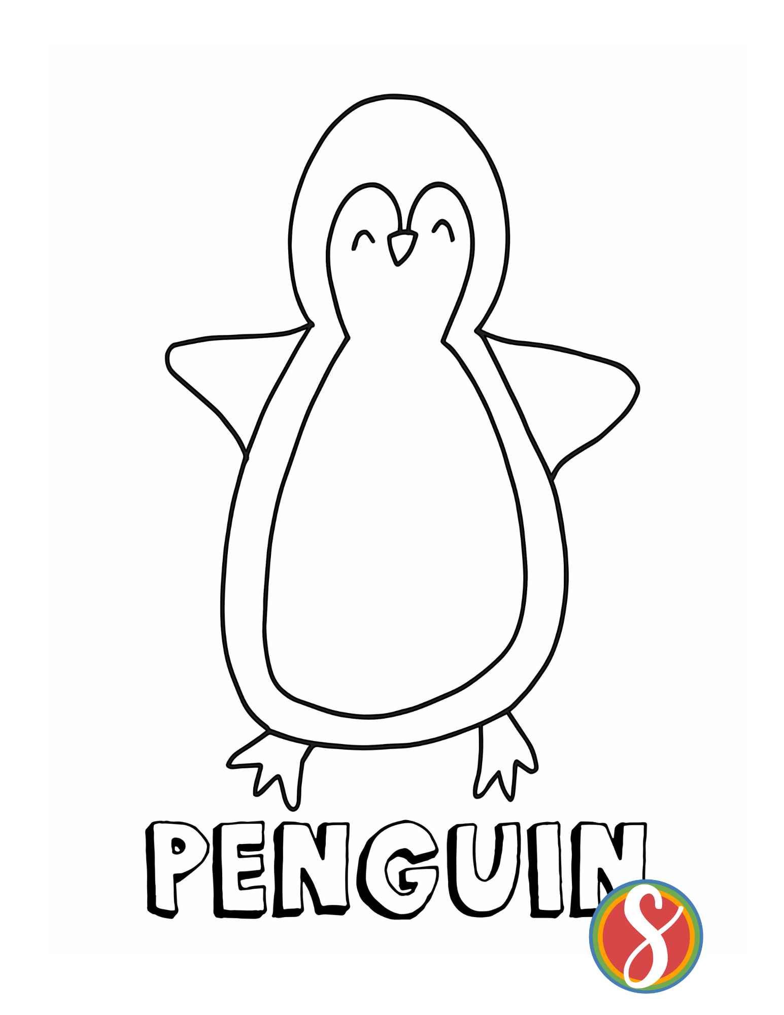 Free penguin coloring pages â stevie doodles