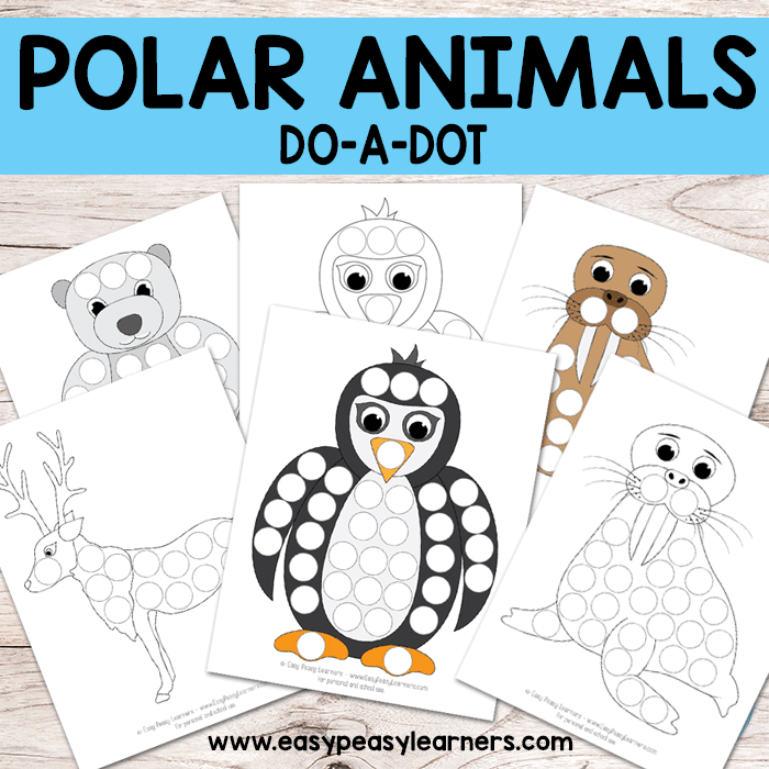 Free polar animals do a dot printables