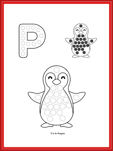 Premium vector abc dot marker fun creative kids activity pages penguin dot