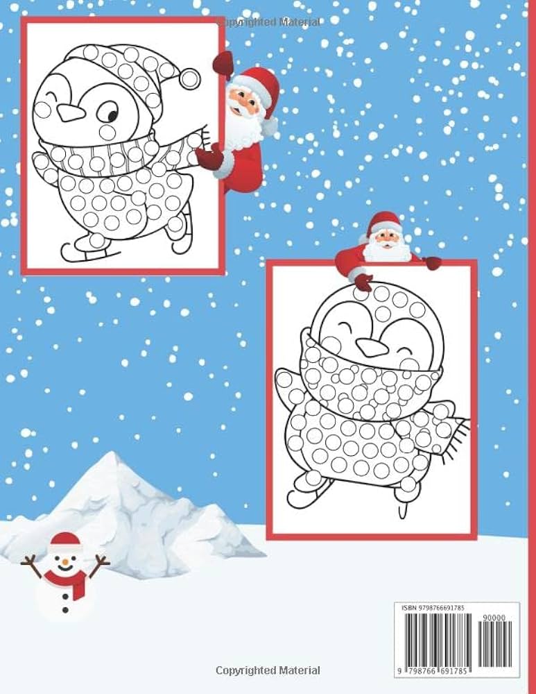 Christmas penguin dot marker coloring book for kids easy guided big dots do a dot page a day gift for kids ages