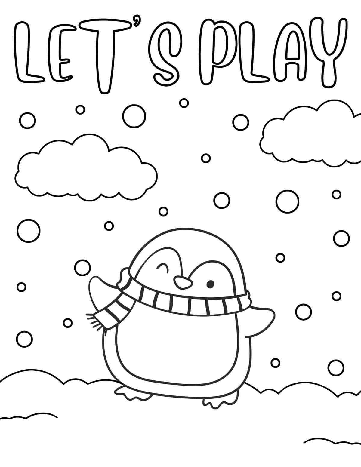 Free penguin coloring pages for kids