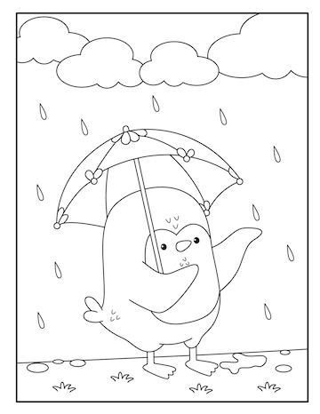 Premium vector cute penguin coloring pages for kids