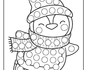 Penguin dot marker christmas activity pages digital print