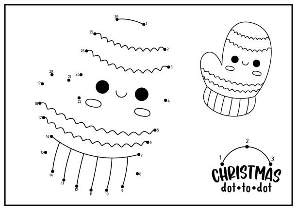 Vector christmas dottodot and color activity with cute kawaii penguin winter holiday connect the dots game for children with funny animal new year coloring page for kids printable worksheet stock illustration