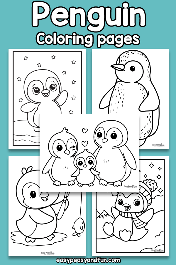 Penguin coloring pages â easy peasy and fun hip