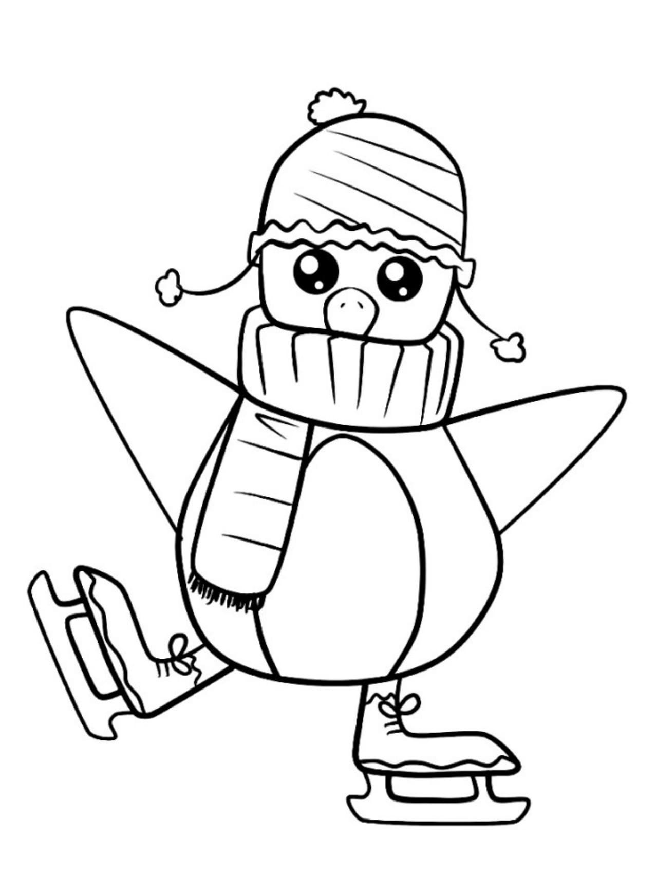 Macaroni penguin coloring page