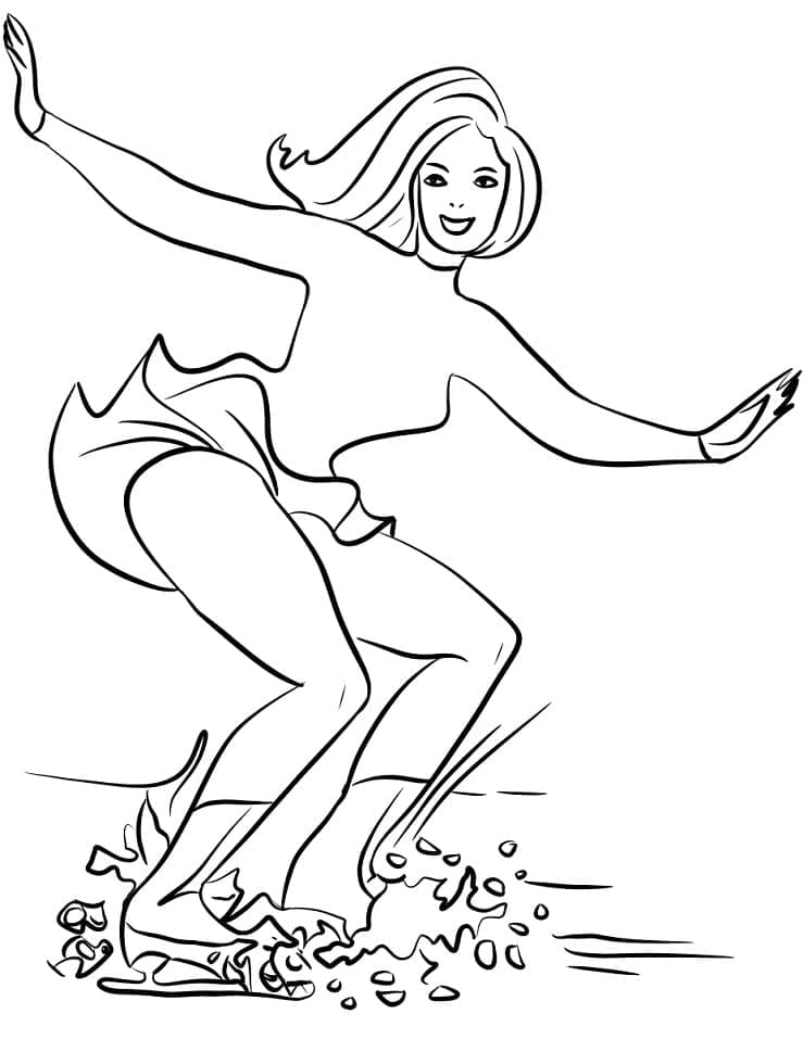 Ice skating image coloring page