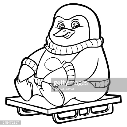 Coloring book penguin stock vector royalty