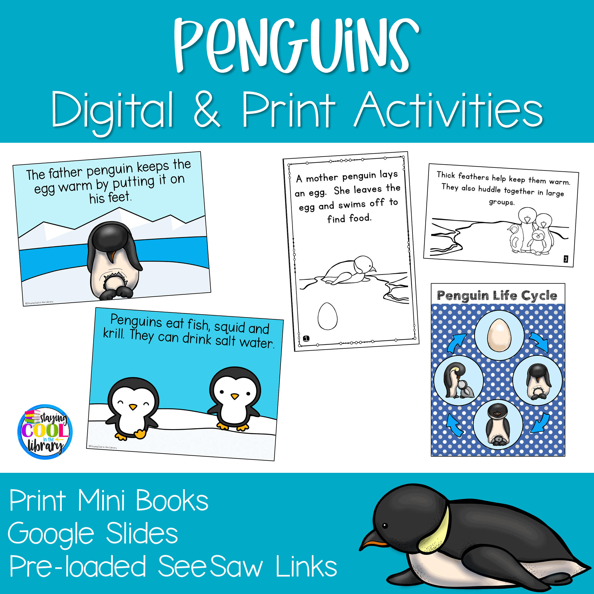 Penguins print and digital activities