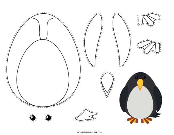 Free penguin paper craft printables homemade heather