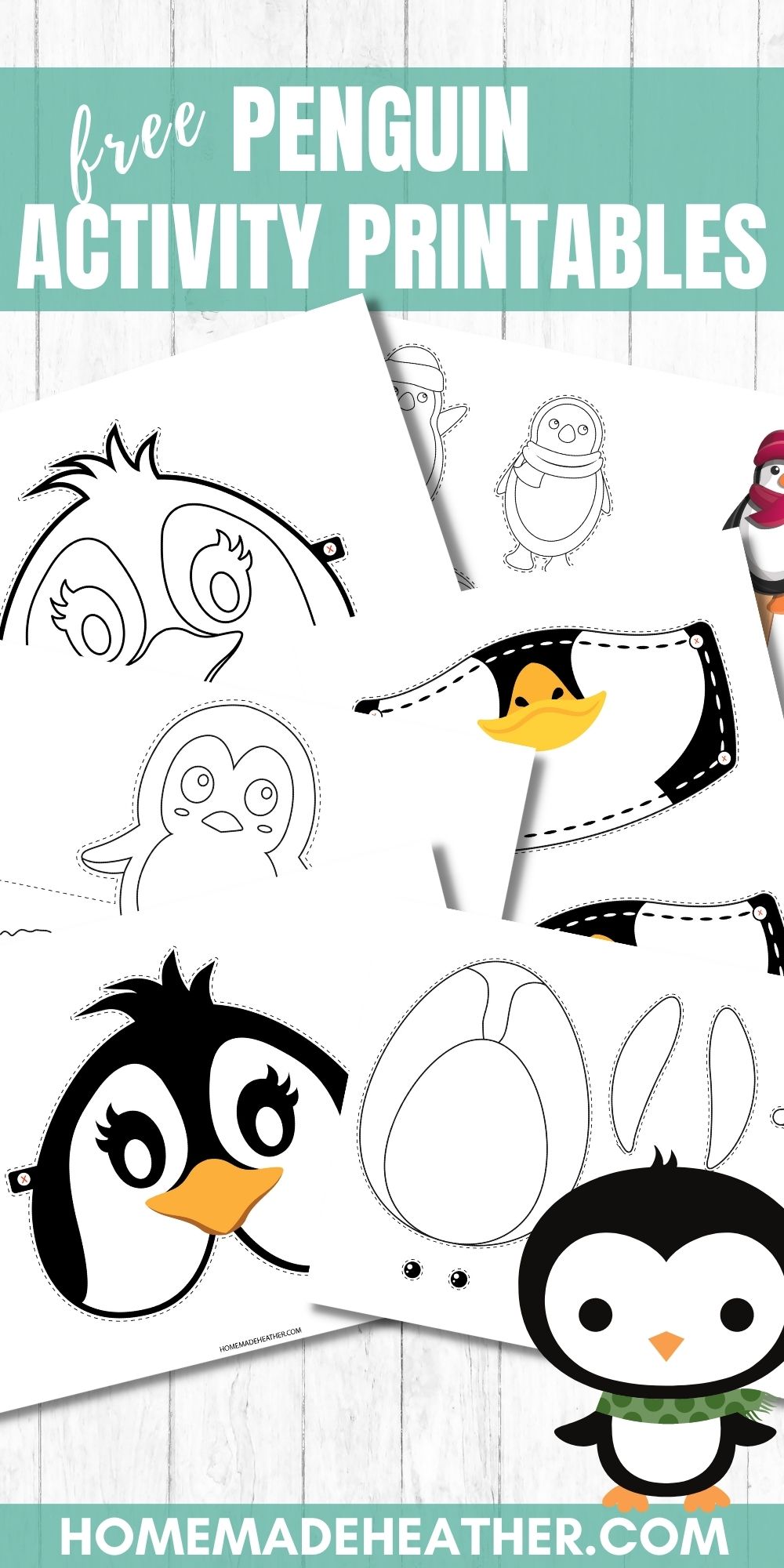 Free penguin paper craft printables homemade heather