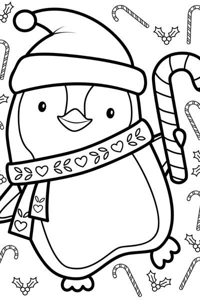 Cute penguin coloring pages