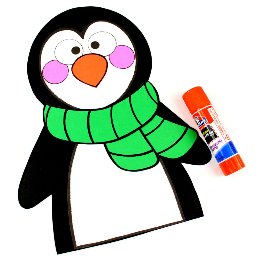 Paper penguin craft with free template