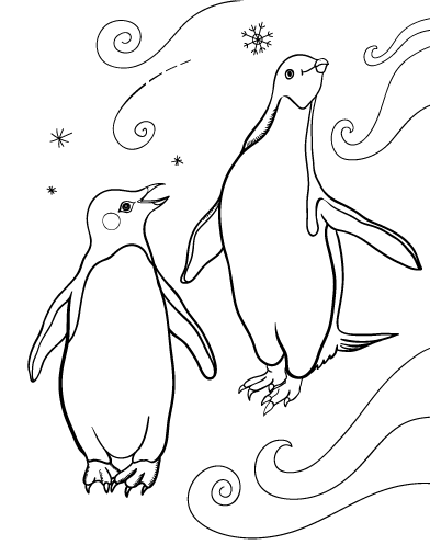 Free penguin coloring page