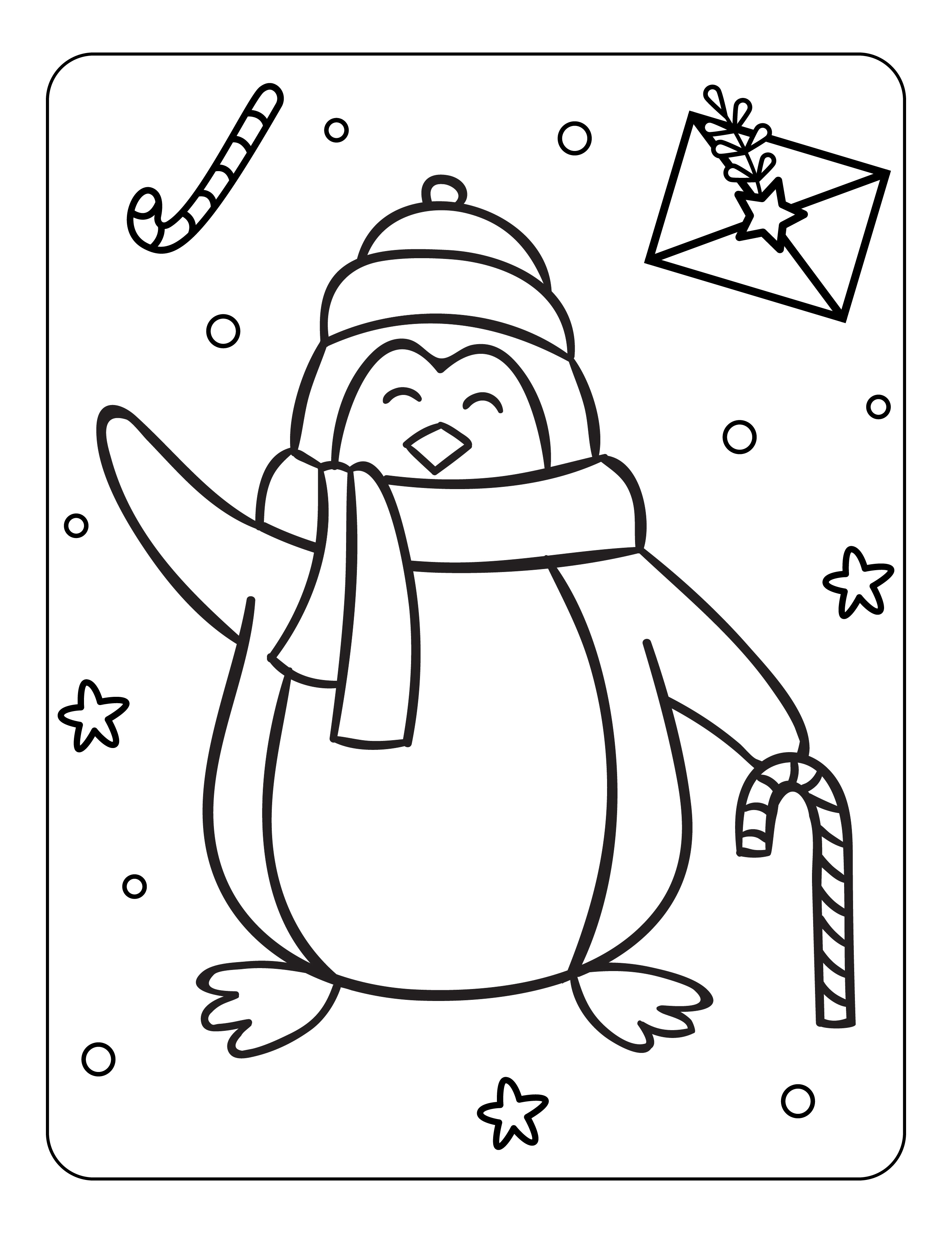 Penguin coloring pages free christmas coloring printables