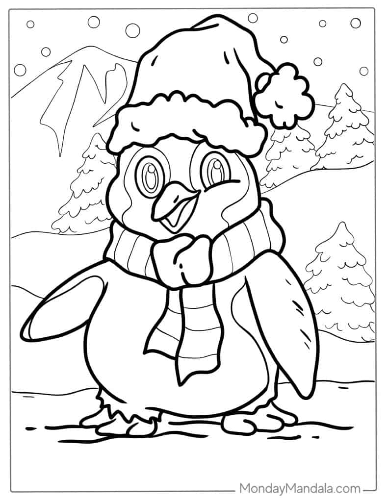 Penguin coloring pages free pdf printables