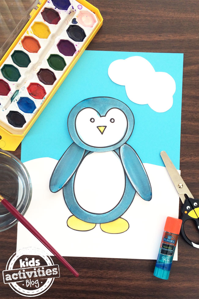 Free printable penguin coloring page and craft kids activities blog