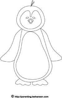 Penguin coloring page printable sheet