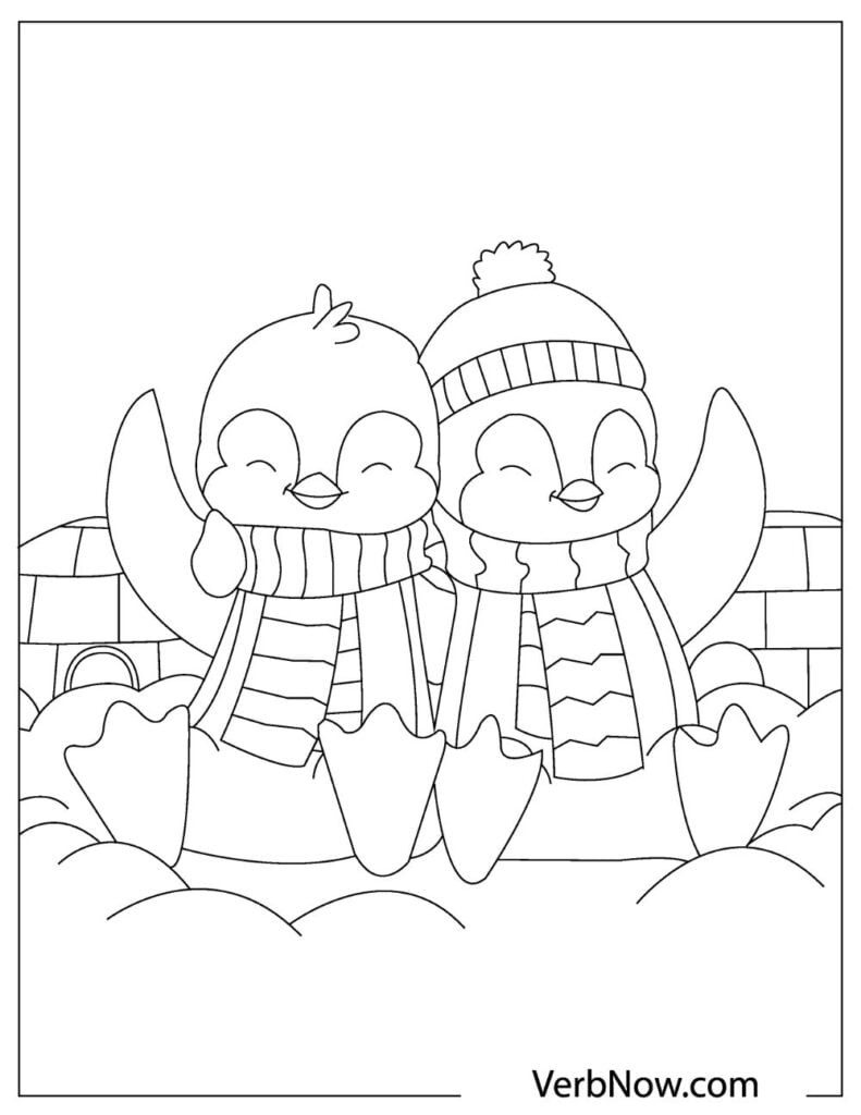 Free penguins coloring pages for download printable pdf