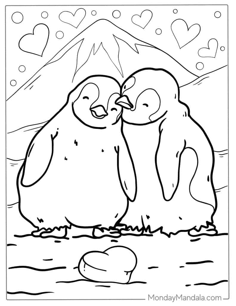 Penguin coloring pages free pdf printables