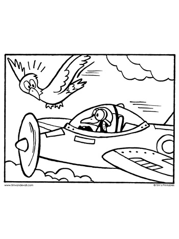 Aviator penguin coloring page â tims printables