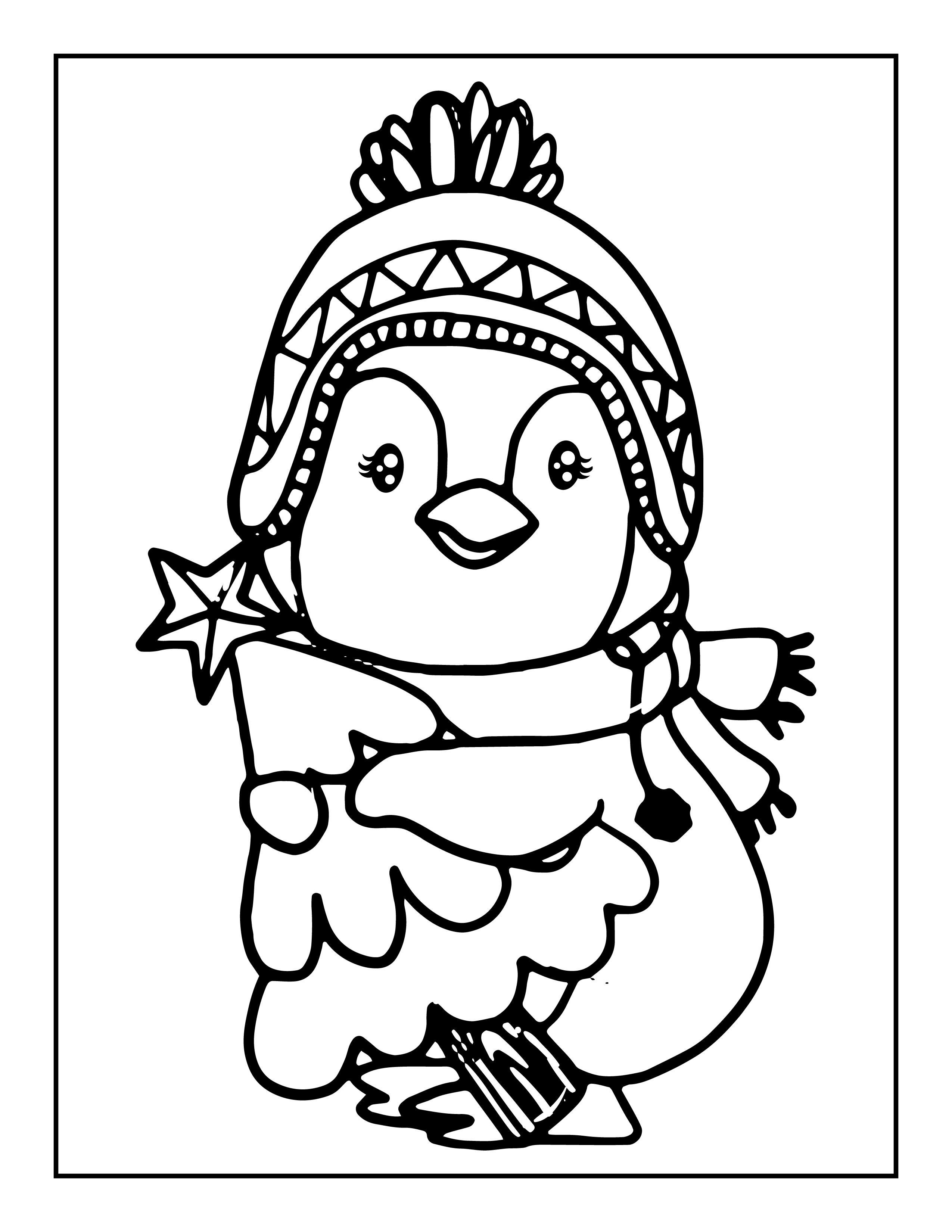 Penguin coloring pages free christmas coloring printables