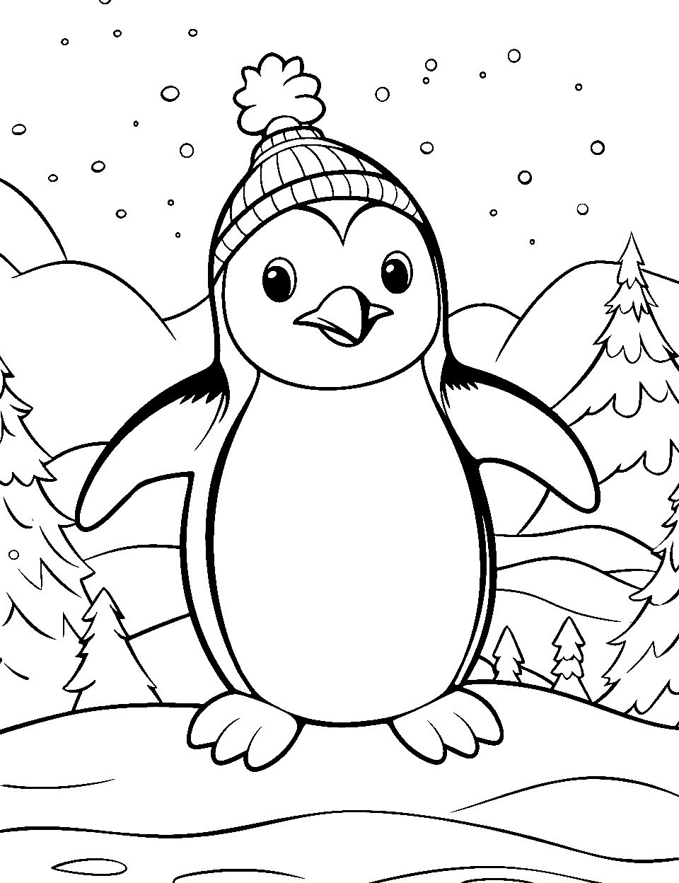 Penguin coloring pages free printable sheets