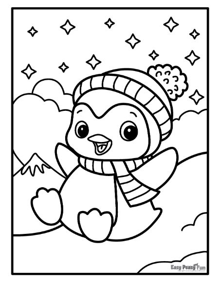 Printable penguin coloring pages