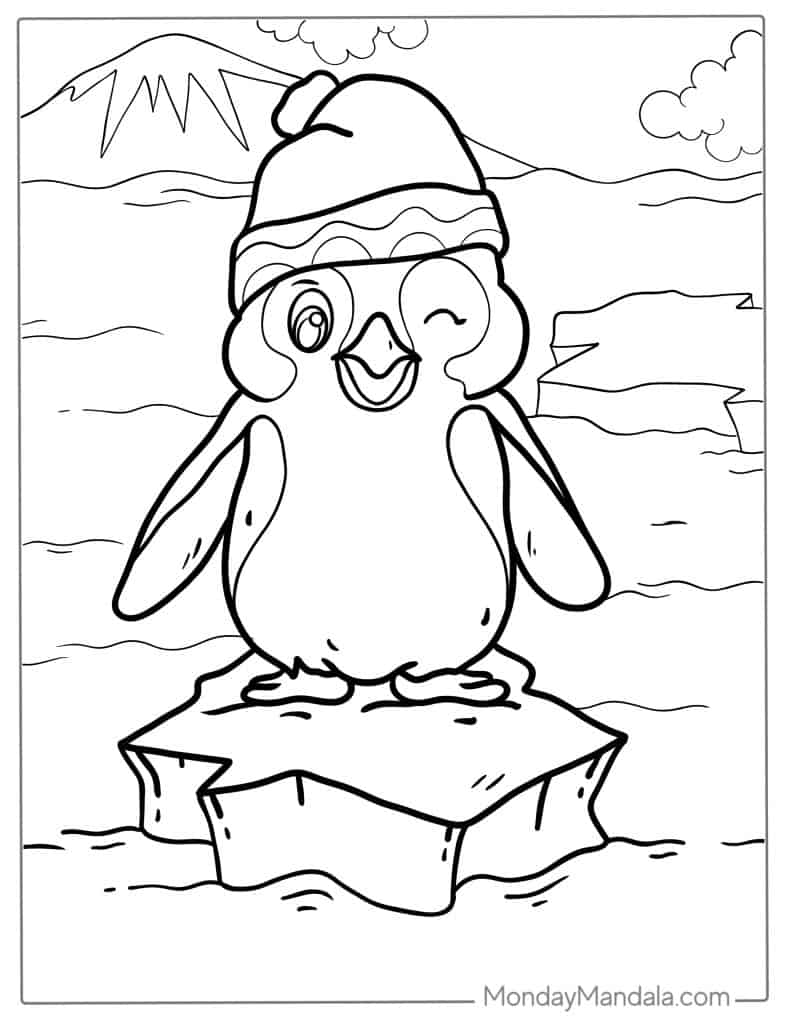 Penguin coloring pages free pdf printables