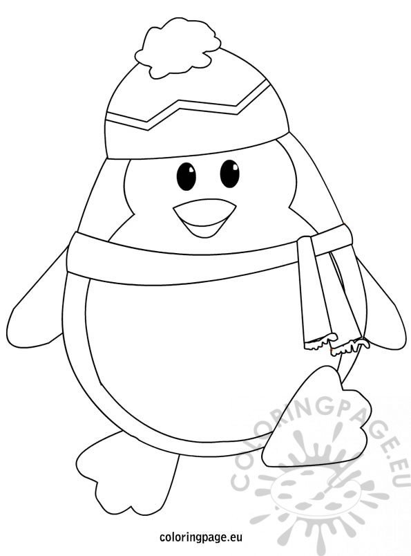 Printable winter coloring sheets penguin coloring page