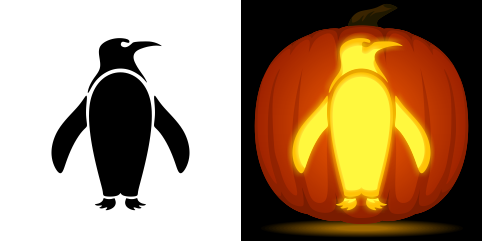 Free penguin pumpkin stencil