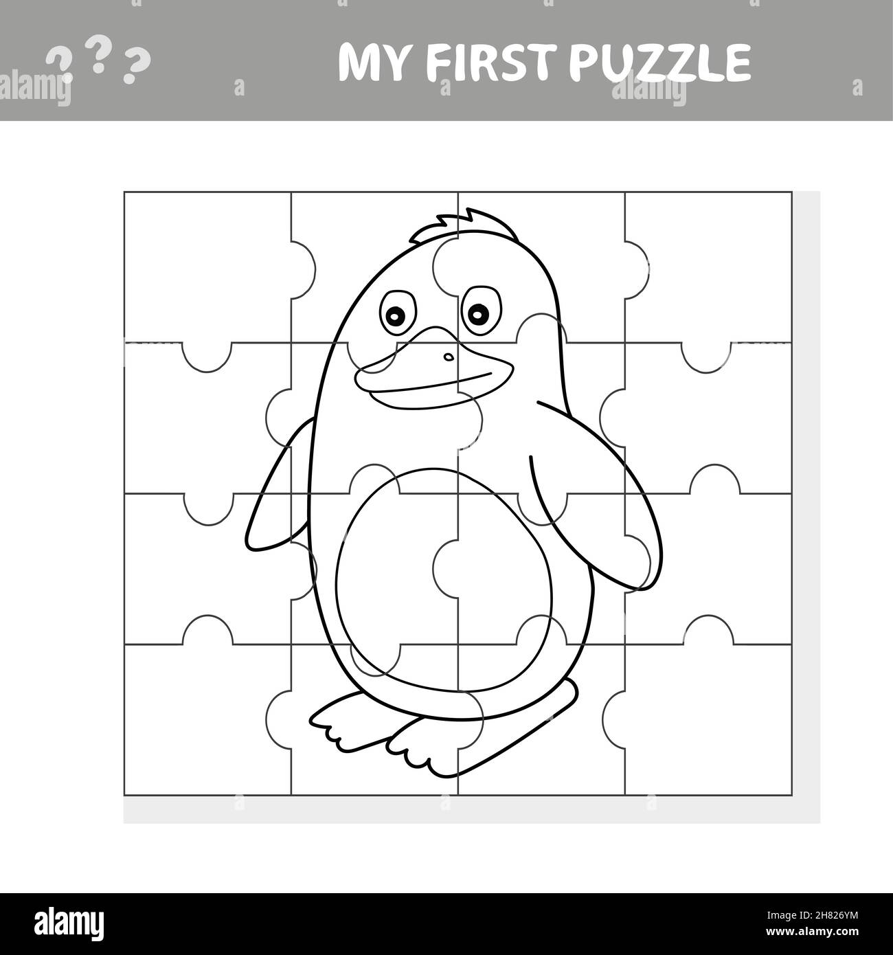 A vector illustration of penguin puzzle for preschooll kids