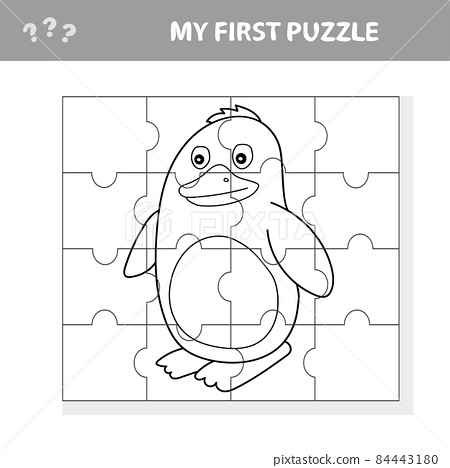 A vector of penguin puzzle for preschooll kids