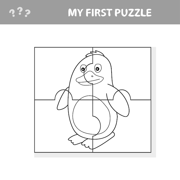 Premium vector a vector illustration of penguin puzzle for preschooll kids