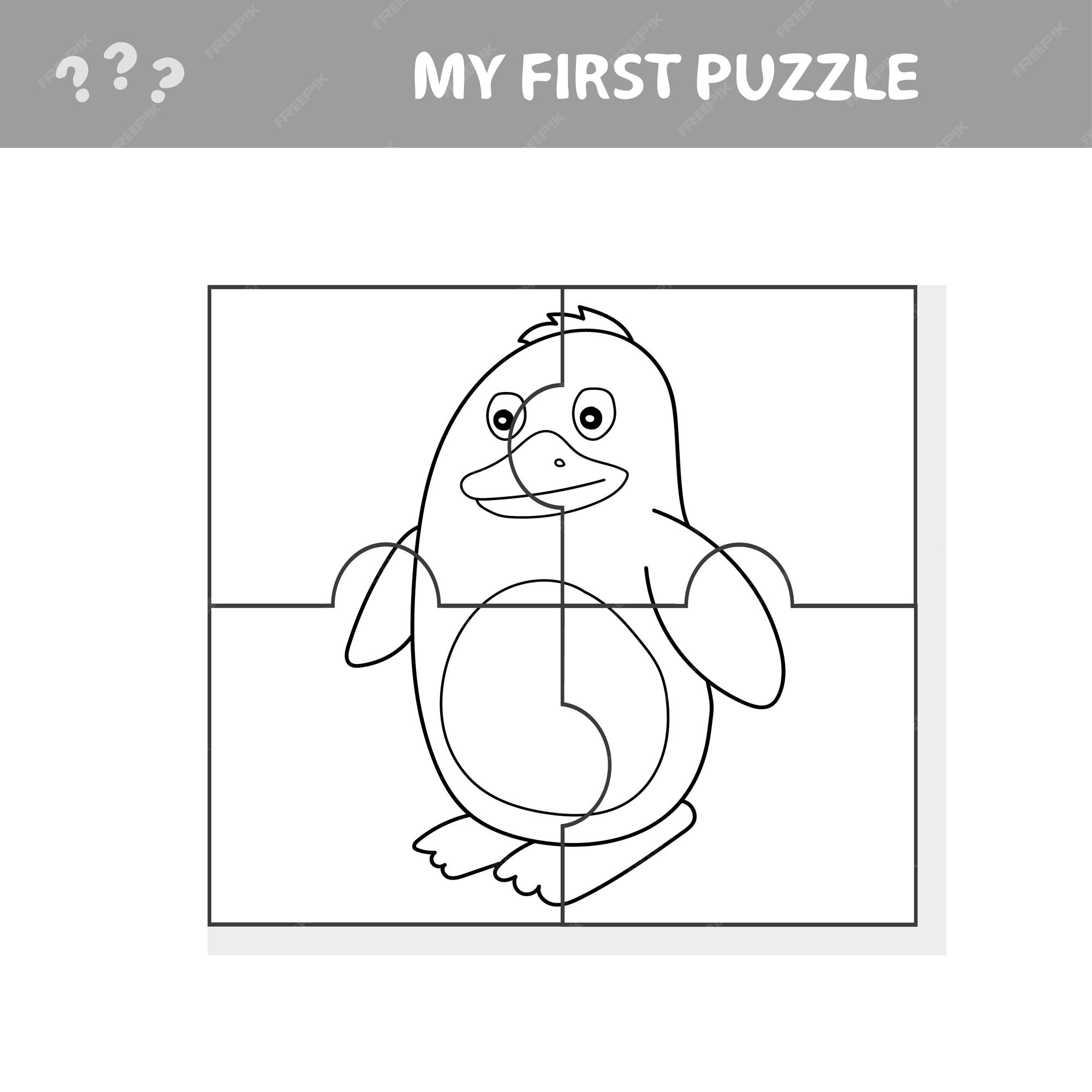 Premium vector a vector illustration of penguin puzzle for preschooll kids