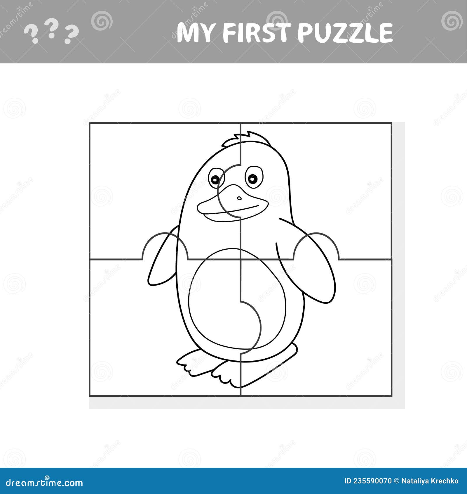 A vector of penguin puzzle for preschooll kids