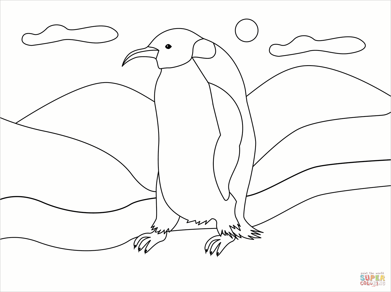 Penguin coloring page free printable coloring pages