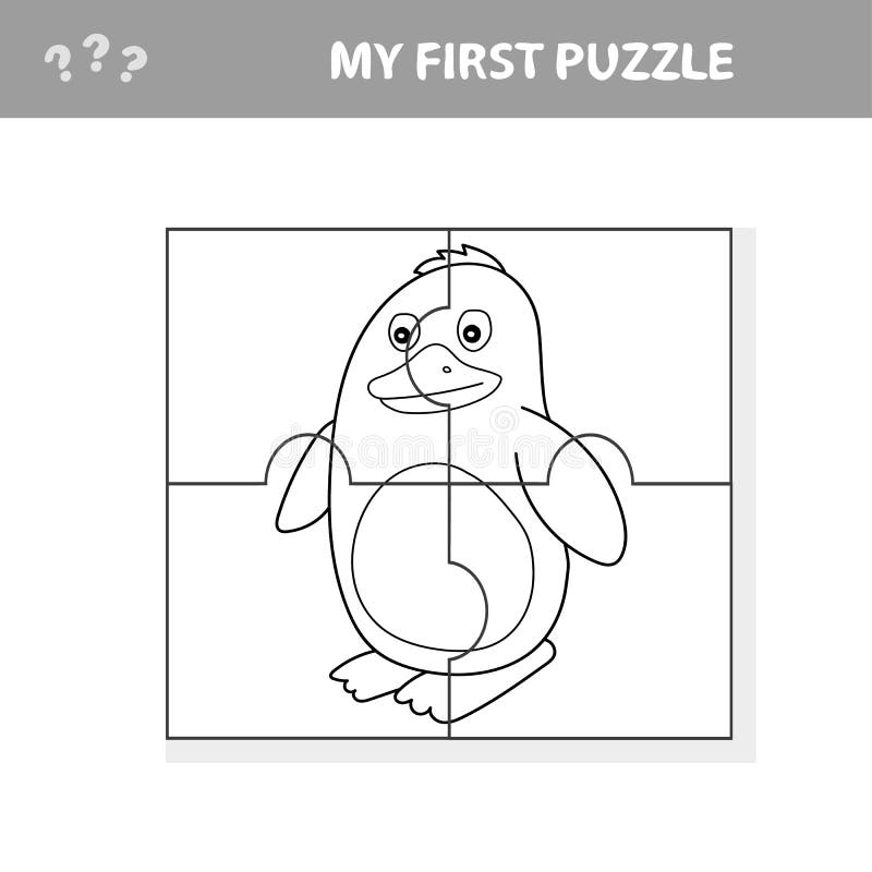 A vector of penguin puzzle for preschooll kids