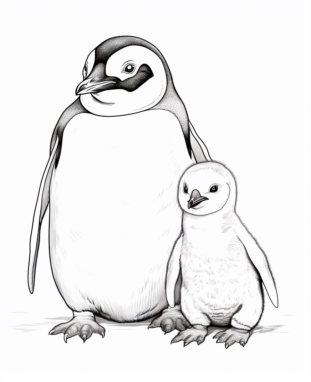 Penguin coloring book for children coloring pages