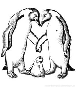 Realistic penguin coloring pages