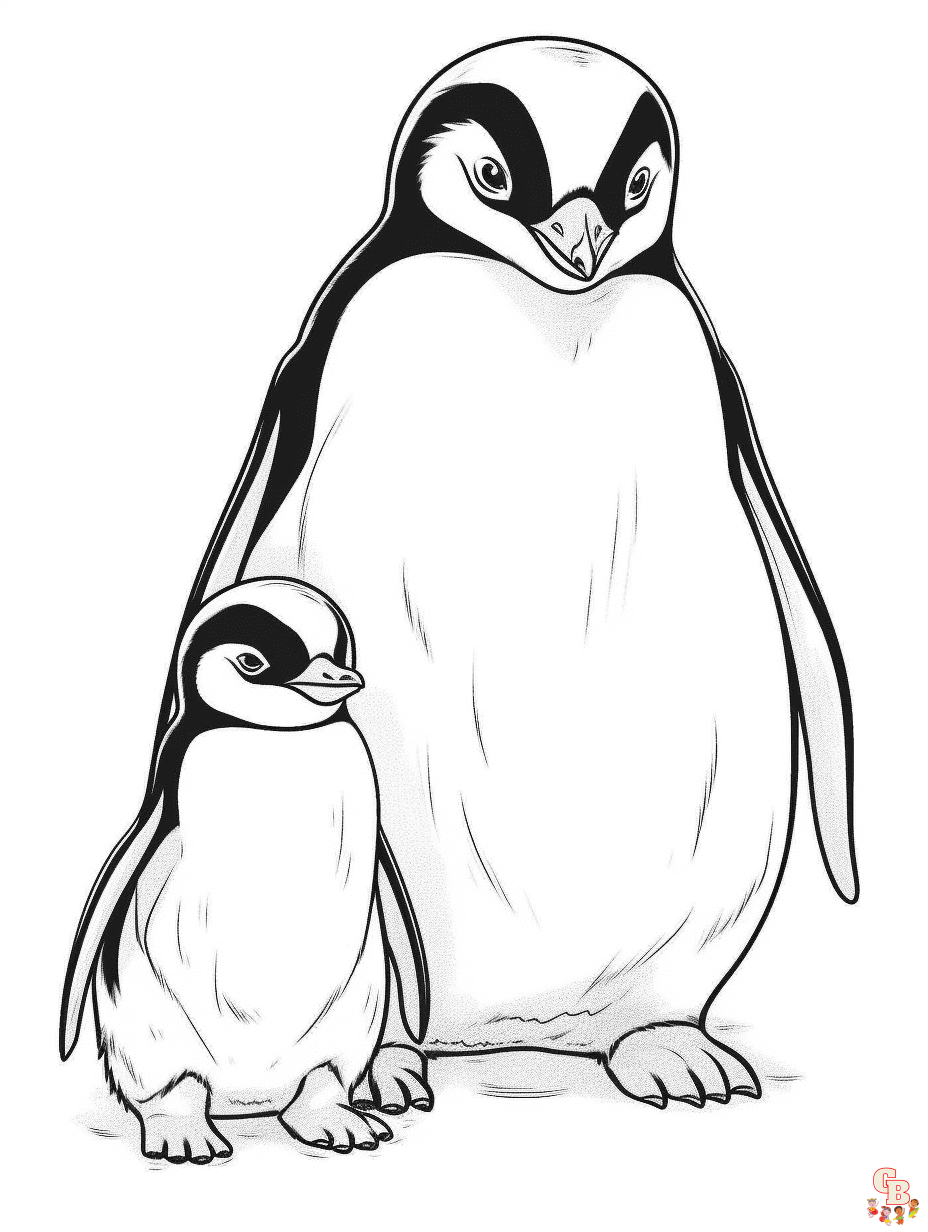 Penguin coloring pages printable free fun for kids