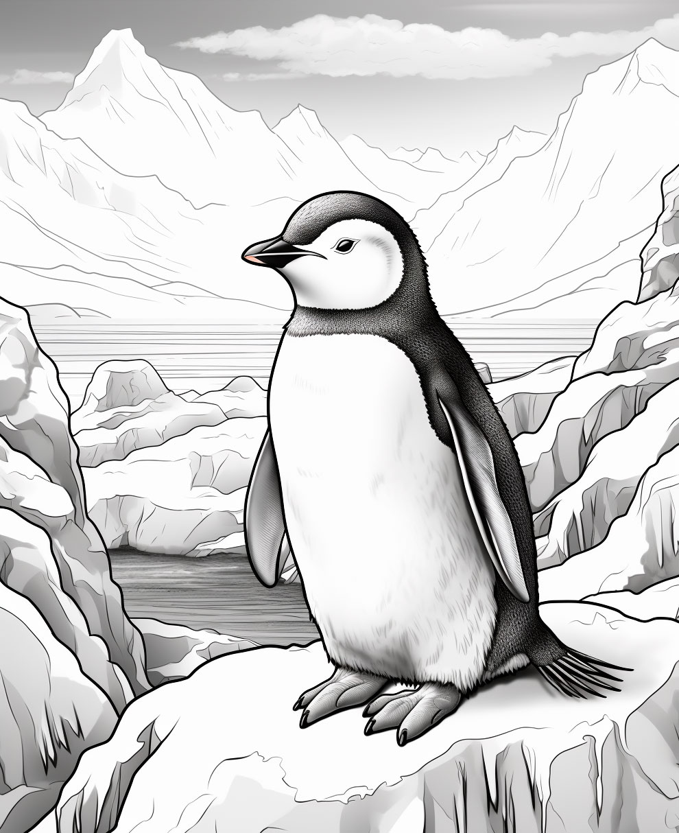 Penguin coloring book for children coloring pages