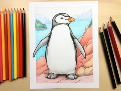 Penguin coloring pages free printable sheets