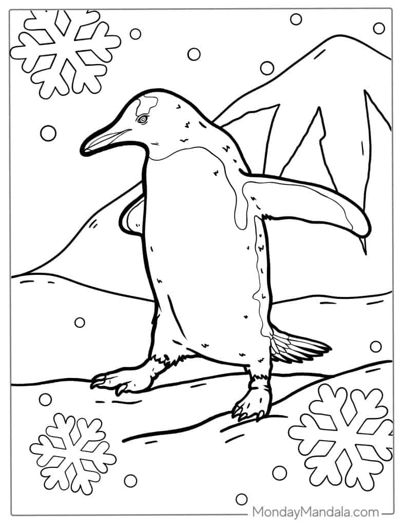 Penguin coloring pages free pdf printables