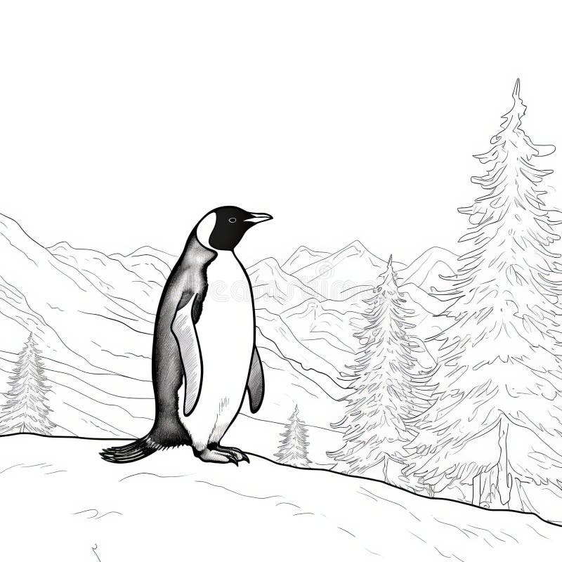 Penguin coloring page stock illustrations â penguin coloring page stock illustrations vectors clipart