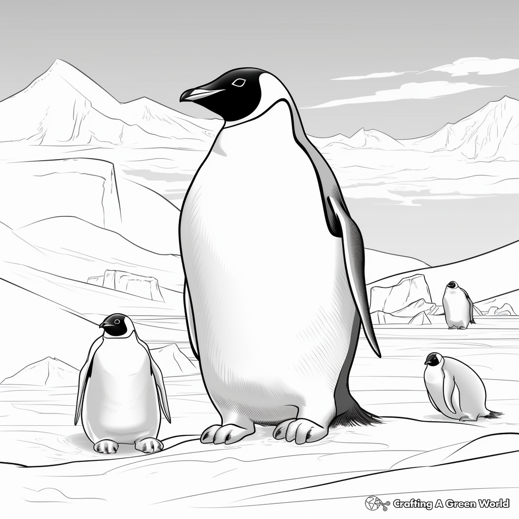 Emperor penguin coloring pages