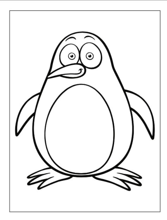 Cute penguin coloring pages for kids