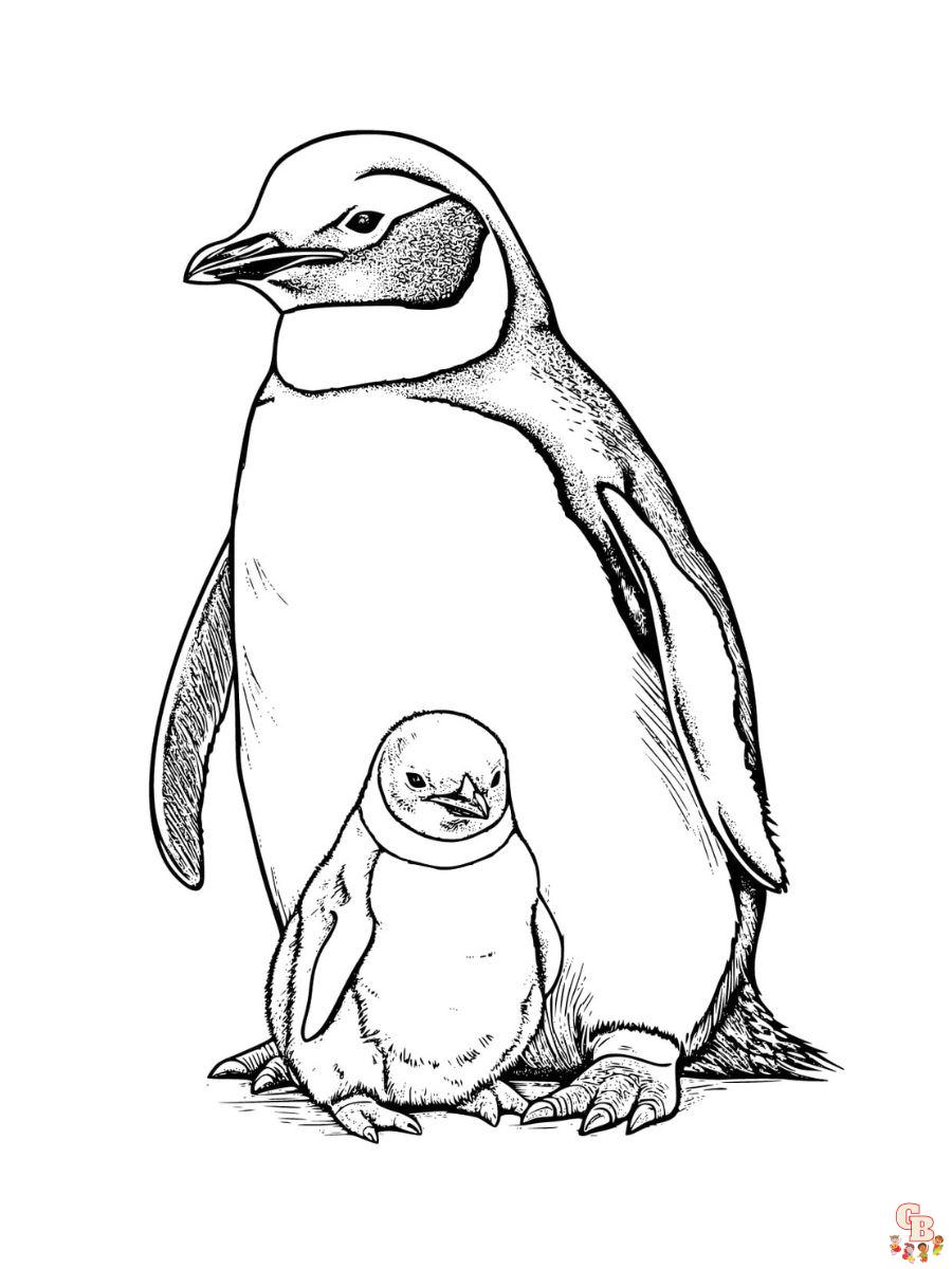 Penguin coloring pages printable free fun for kids