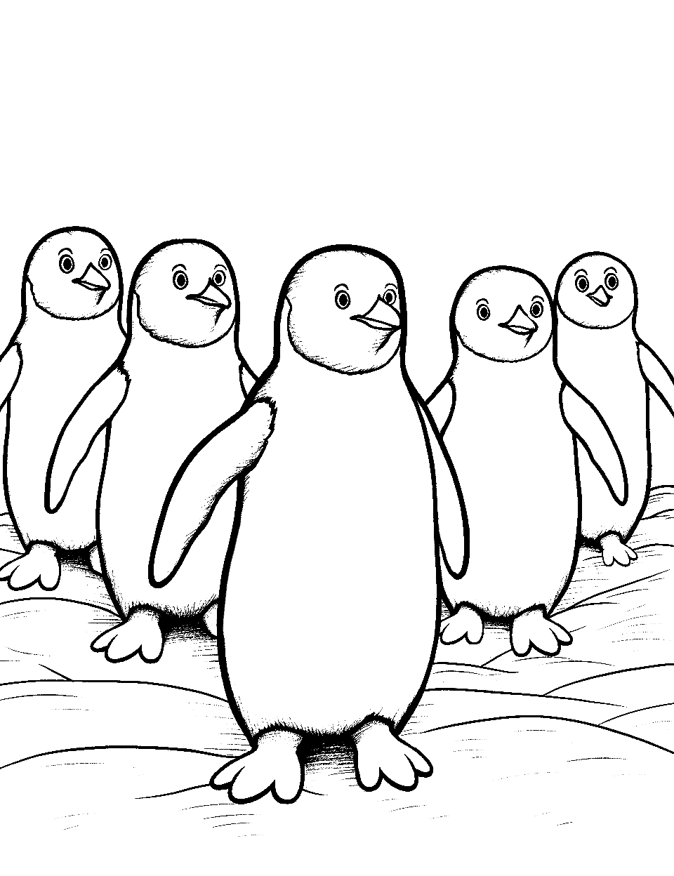 Penguin coloring pages free printable sheets