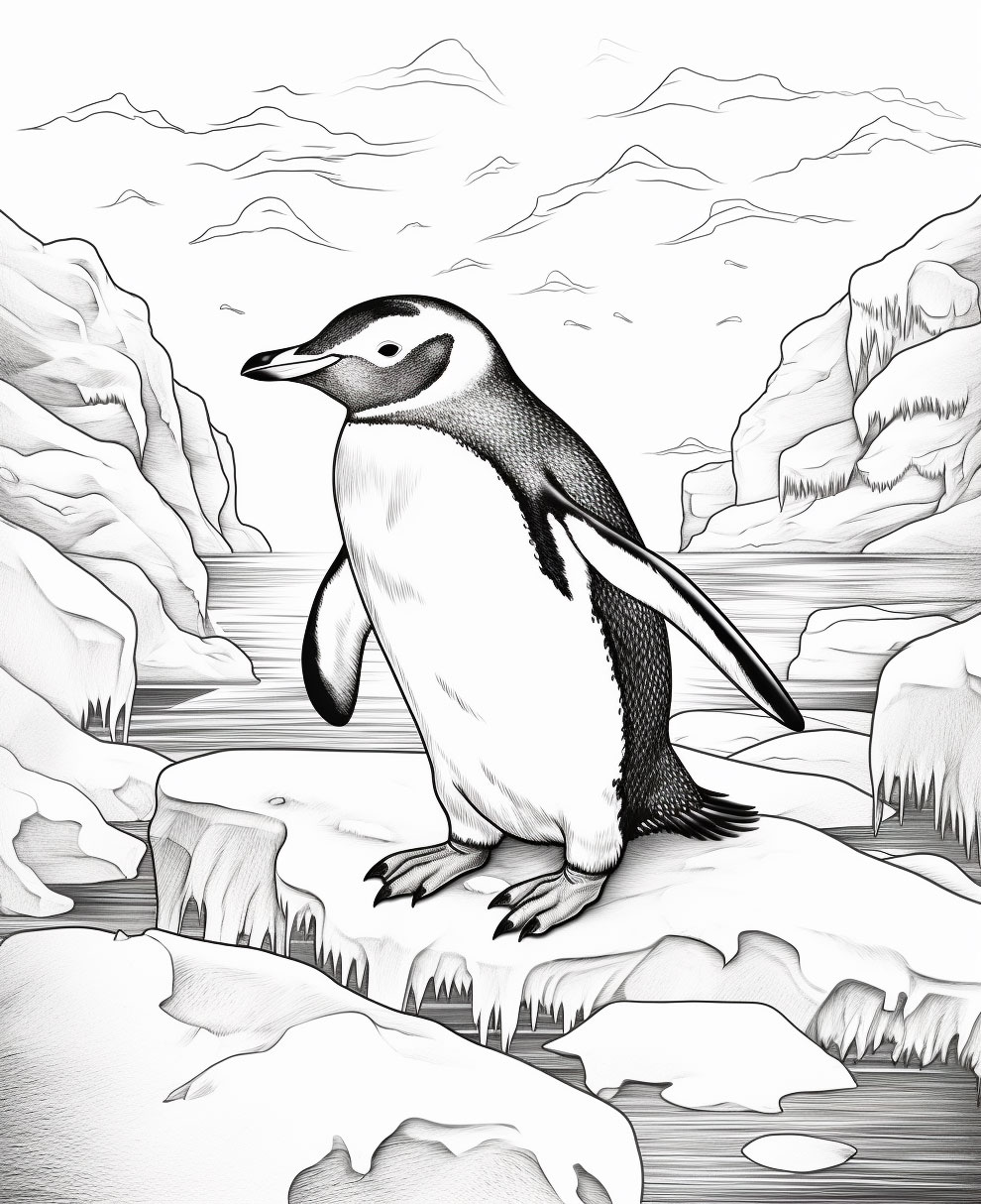 Penguin coloring book for children coloring pages